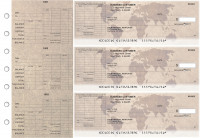 World Map General Itemized Invoice Business Checks | BU3-CDS26-GII